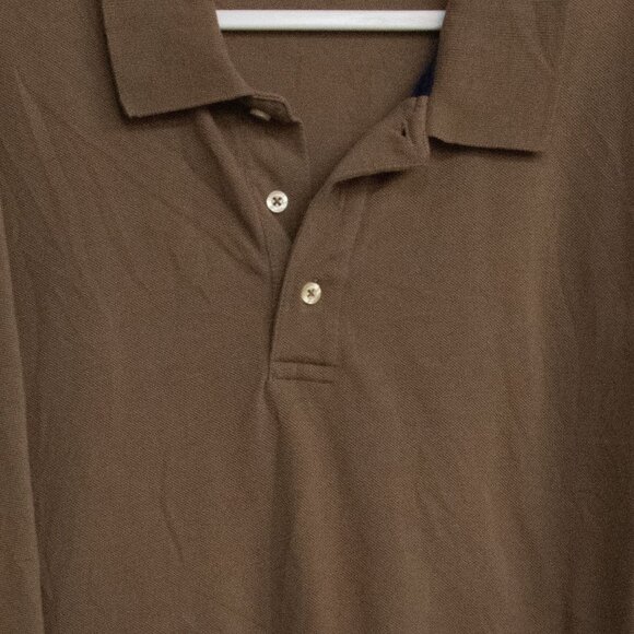 St. Johns Bay Mens Heritage Pique Polo Shirt 3XL Brown - Picture 3 of 8